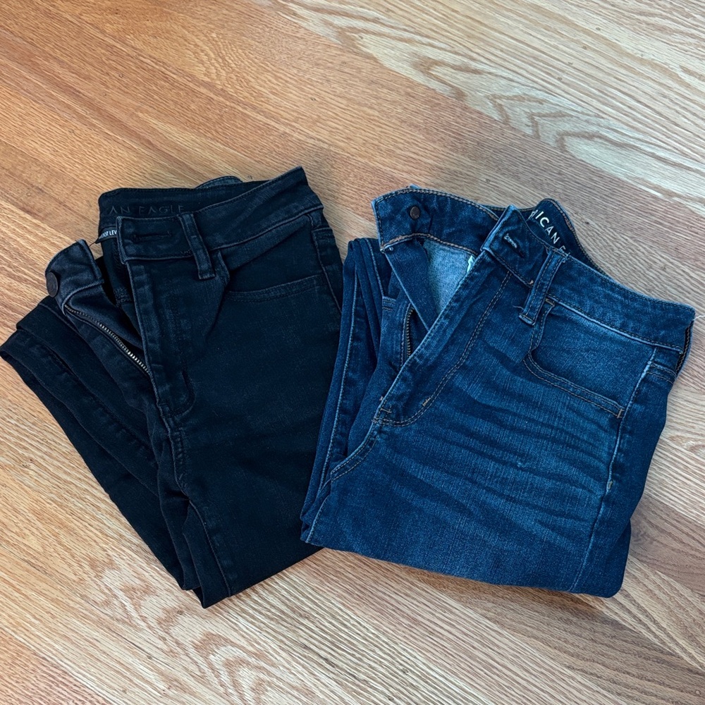American Eagle Outfitters Women's Skinny Jeans in Black and Blue